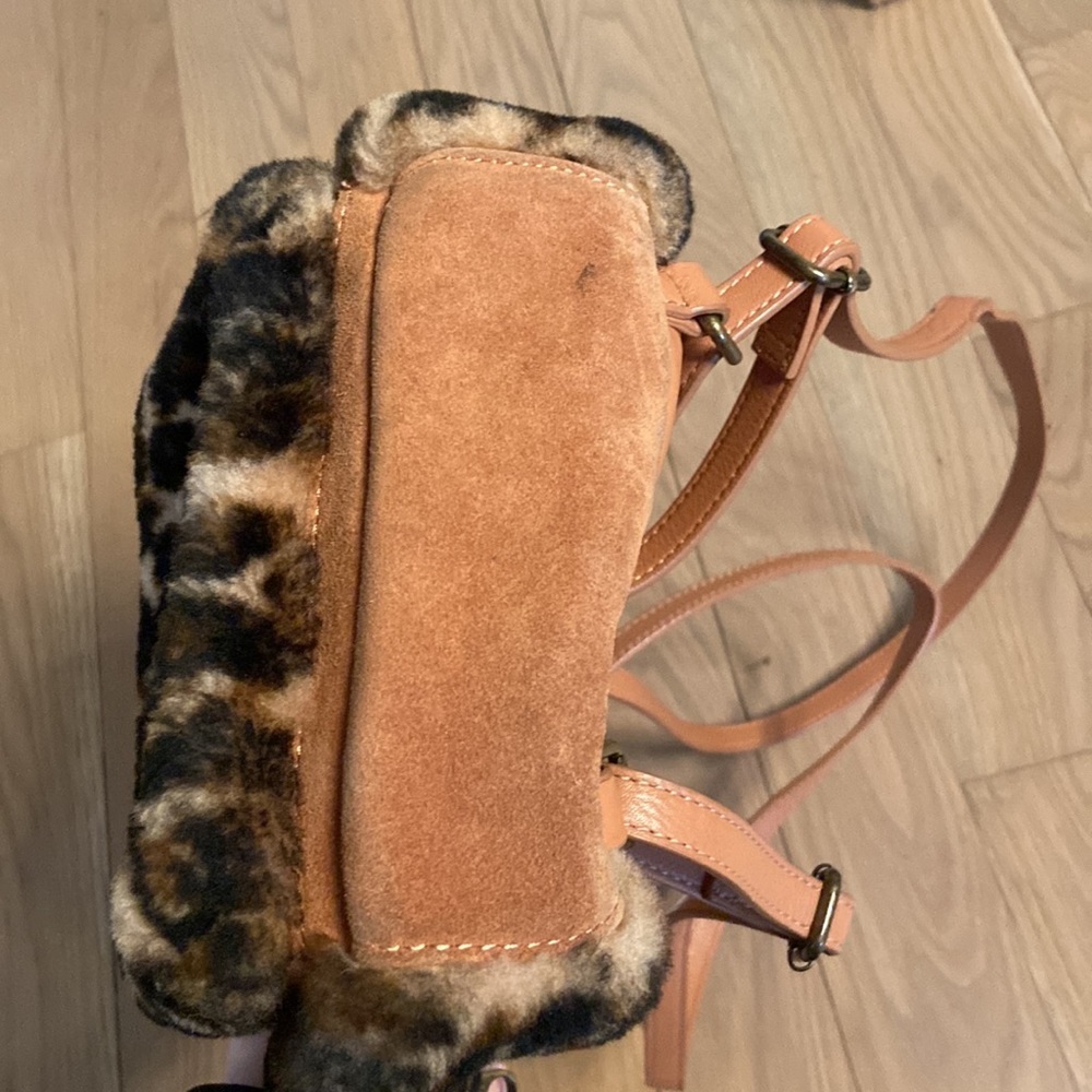 UGG Leopard Faux Fur Mini Backpack in Chestnut/Tan - Picture 5 of 6